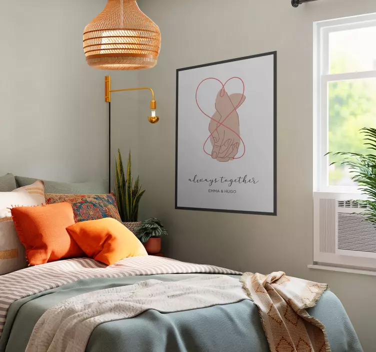 Always together poster met handen - TenStickers