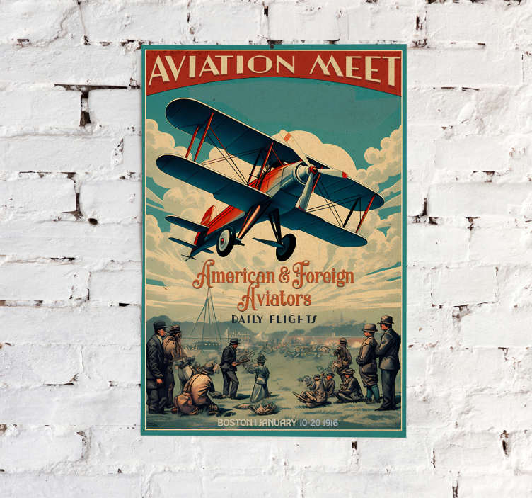 Aviation meet vintage antiek poster  - TenStickers