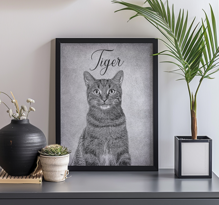 Aangepaste zwart-wittekening andere dieren poster - TenStickers