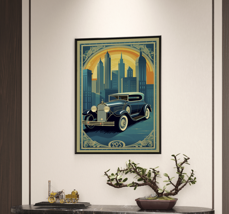 Auto uit de jaren 20 Art Déco-poster - TenStickers