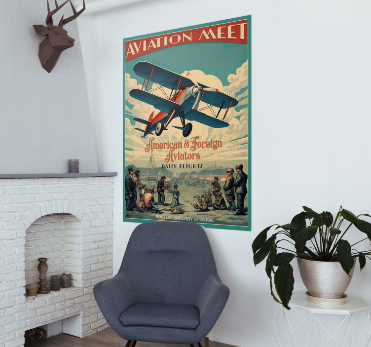 Aviation meet vintage antiek poster  - TenStickers