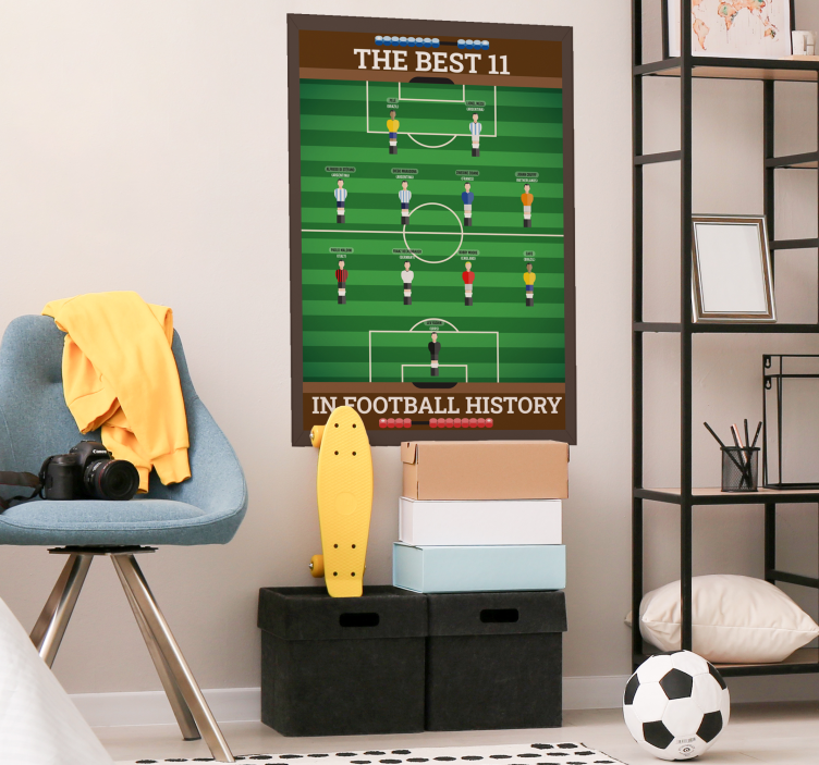Beste 11 in de voetbalgeschiedenis poster tienerkamer - TenStickers