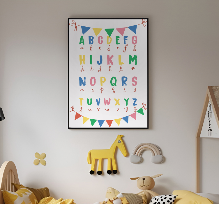 Feestelijk alfabet in hoofdletters poster kinderkamer - TenStickers