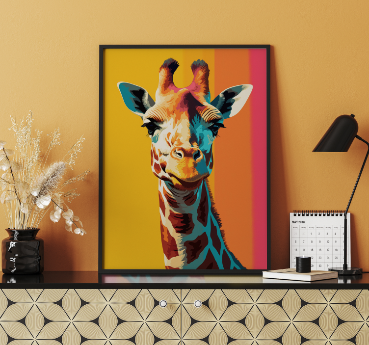 Giraffenportret pop-artposter - TenStickers