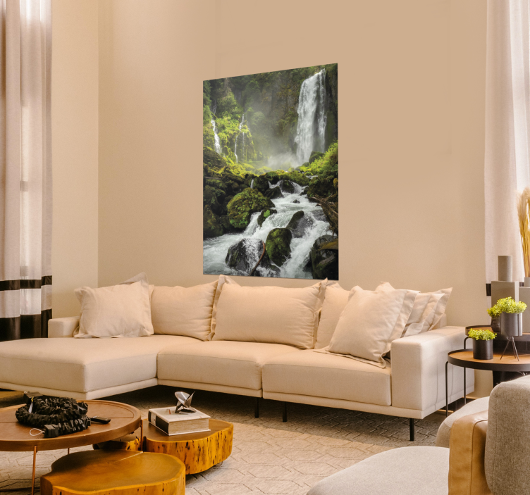 Lanschap muur poster waterval - TenStickers