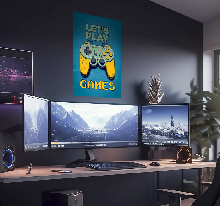 Let's play games poster voor tienerkamer - TenStickers