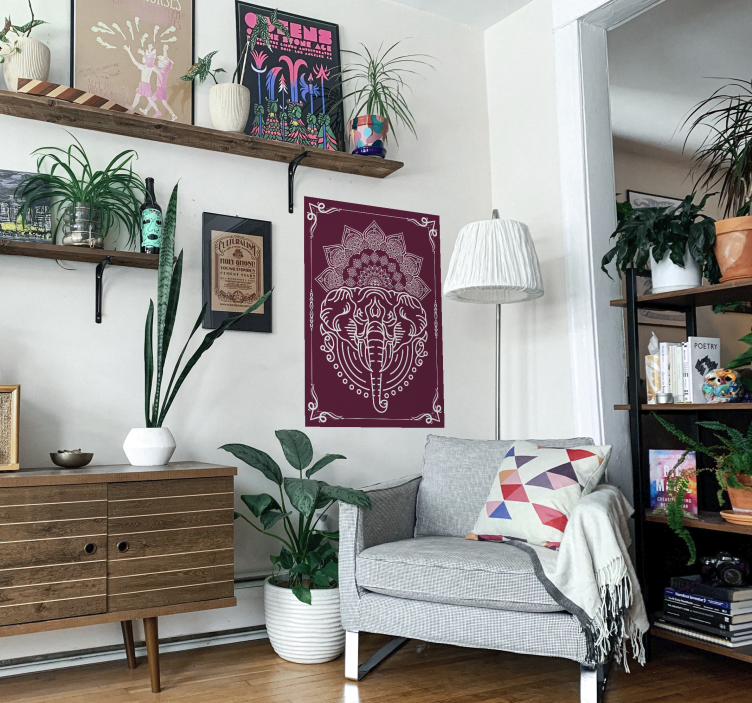 Rode olifant mandala poster - TenStickers