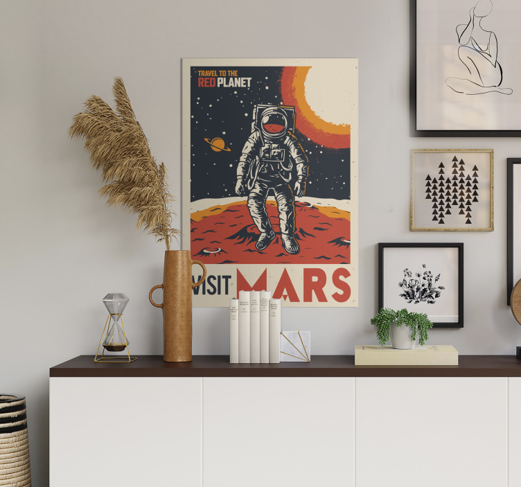 Poster astronaut visit mars - TenStickers