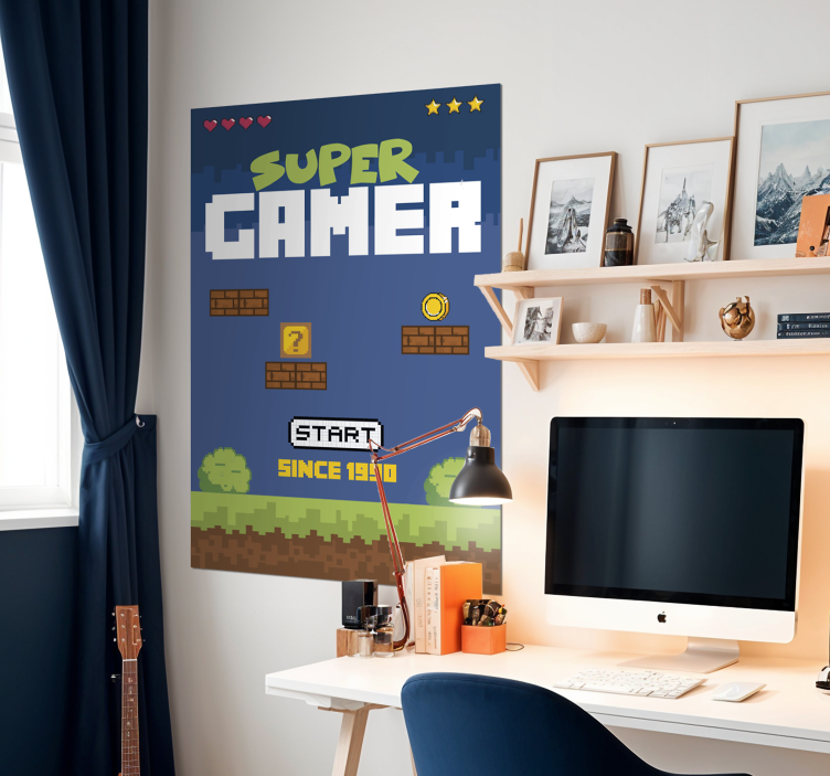 super gamer retro-stijl videogameposter - TenStickers