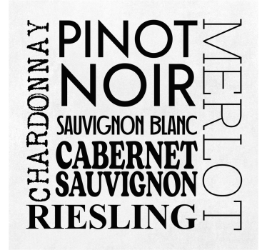 Poster keuken soorten wijn - TenStickers