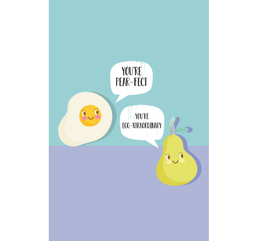 Poster keuken ei en peer grap - TenStickers