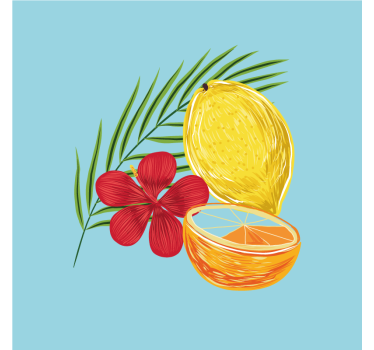 Poster keuken pastel citroenen fruit ontwerp - TenStickers
