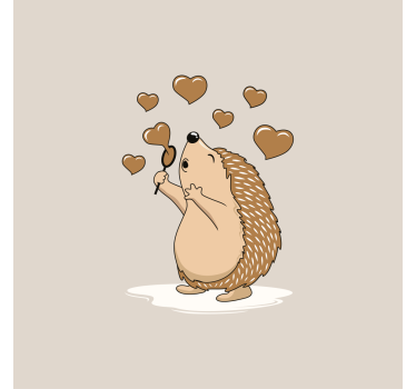 Poster keuken egel met liefdevolle hartjes - TenStickers