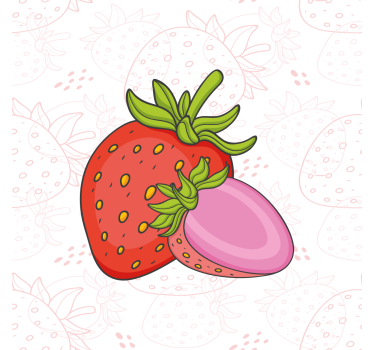 Poster keuken naadloze rode en roze aardbeien - TenStickers