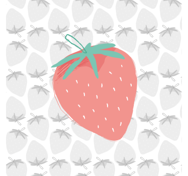 Poster keuken naadloos aardbeienpatroon pastel - TenStickers