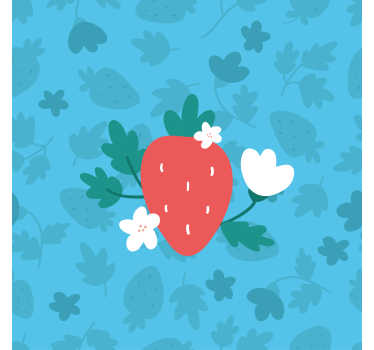 Poster keuken kleurrijk fruit en bloemenpatroon - TenStickers