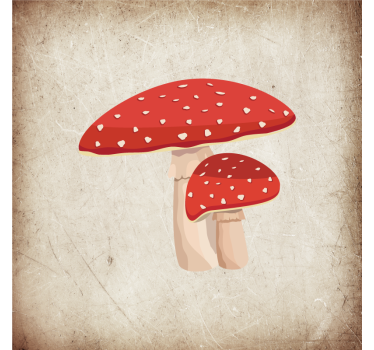 Poster keuken amanita paddestoel illustratie - TenStickers