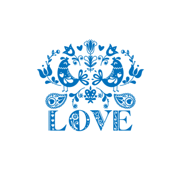 Poster keuken love sign van poolse bloemen - TenStickers