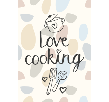 Poster keuken tekst over liefde voor koken - TenStickers