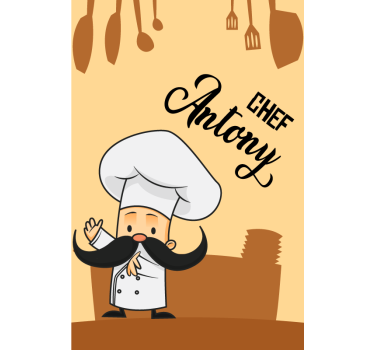 Poster keuken gepersonaliseerde chef - TenStickers