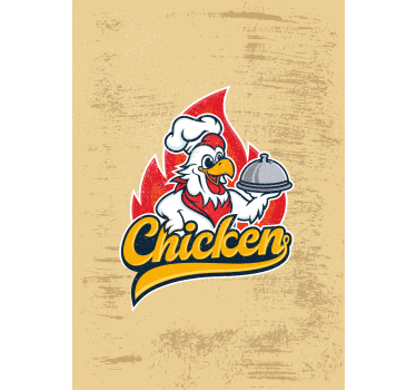 Poster keuken vintage kip chef - TenStickers