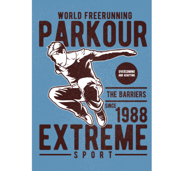 Poster tienerkamer vintage parkour - TenStickers