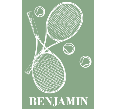 Poster tienerkamer gepersonaliseerd tennis - TenStickers