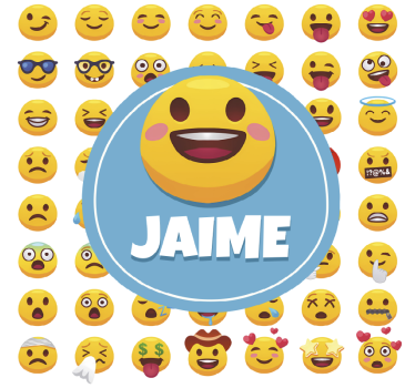 Poster tienerkamer emojis met naam - TenStickers