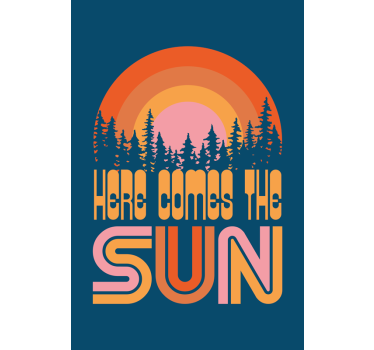 Mooie poster woonkamer vintage zon - TenStickers