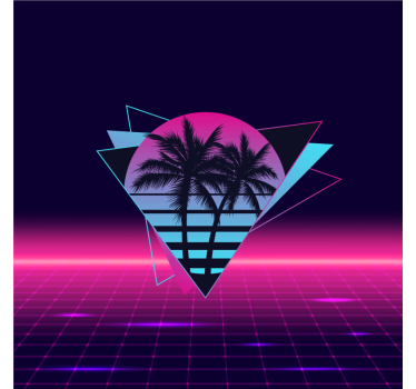 Mooie poster woonkamer vaporwave stijl palmboom - TenStickers