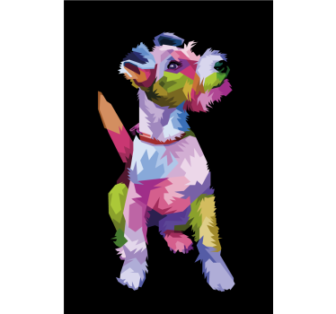 Mooie poster woonkamer geometrische dieren fox terrier - TenStickers