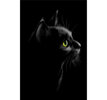 Mooie poster woonkamer gaten met groene ogen - TenStickers