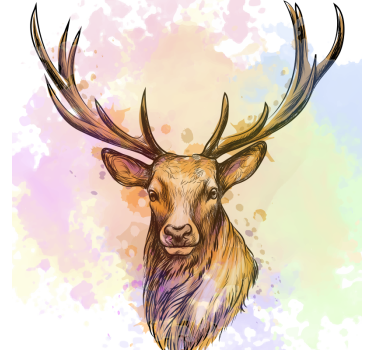 Mooie poster woonkamer paint splash hert - TenStickers