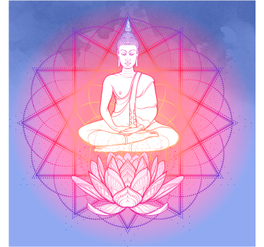 Mooie poster woonkamer mandala boeddha mediterend - TenStickers