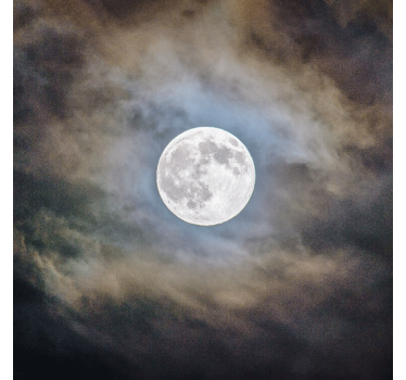 Mooie poster woonkamer volle maan nacht - TenStickers