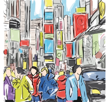 Mooie poster woonkamer moderne mensen uit new york - TenStickers
