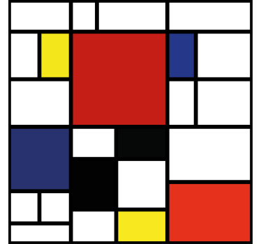 Mooie poster woonkamer abstracte kleurvlakken - TenStickers