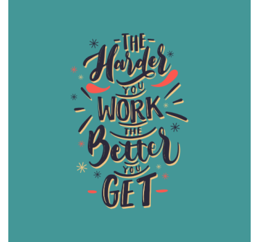 Mooie poster woonkamer met de quote hard work - TenStickers