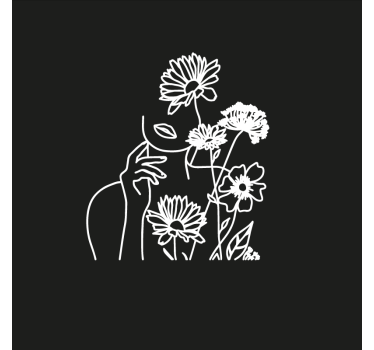 Mooie poster woonkamer minimalistisch vrouwen bloemenontwerp - TenStickers