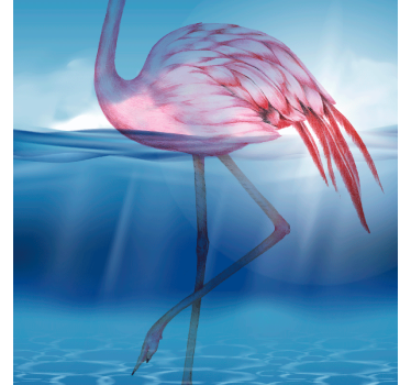 Mooie poster woonkamer onderwaterontwerp van flamingo - TenStickers