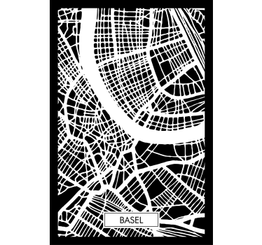 Mooie poster woonkamer topografische kaart basel - TenStickers