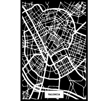Mooie poster woonkamer topografische kaart valencia - TenStickers