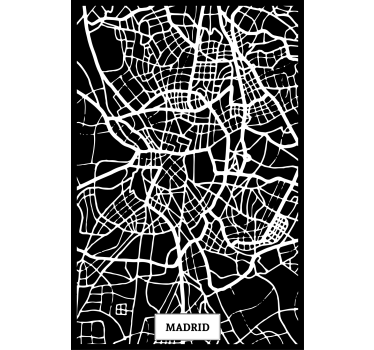 Mooie poster woonkamer topografische kaart madrid - TenStickers