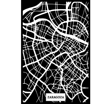 Mooie poster woonkamer topografische kaart zaragoza - TenStickers