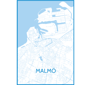 Mooie poster woonkamer map van malmö - TenStickers