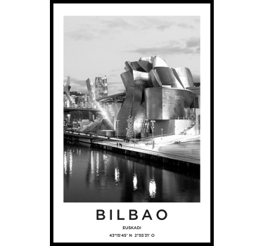 Mooie poster woonkamer bilbao foto - TenStickers