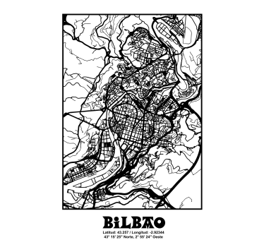 Mooie poster woonkamer bilbao topografisch - TenStickers