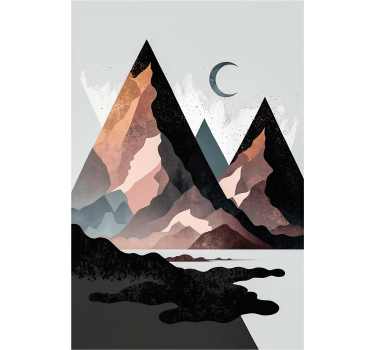 Mooie poster woonkamer scandinavische geometrische bergen - TenStickers