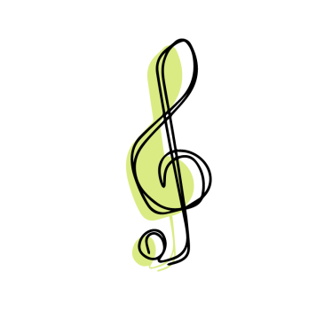 Mooie poster woonkamer minimalistisch muzieknoot ontwerp - TenStickers