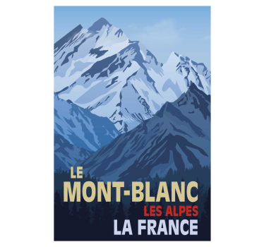 Mooie poster woonkamer mont-blanc retro stijl - TenStickers